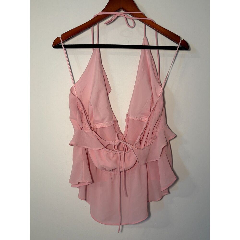 Baby Pink Ruffle Halter Top - Picture 2 of 3